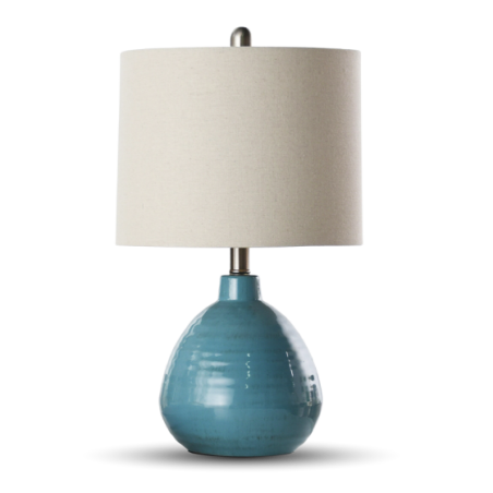 Table Lamp, Blue Reactive Glaze Ceramic