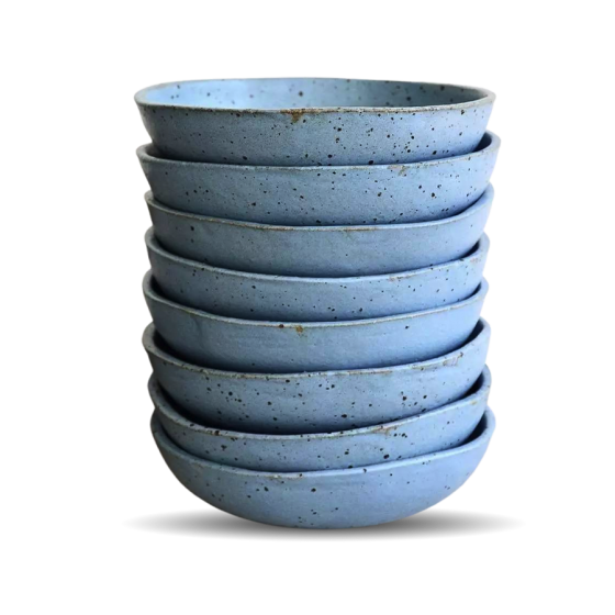 Bowl, Grey & Blue Ceramic
